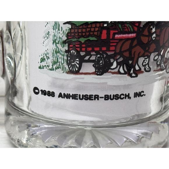 Vintage 1992 Budweiser Clydesdale Horses 16 oz Glass Beer Mug GREAT GIFT! - Picture 4 of 4